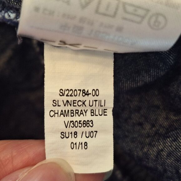 Waist Defined Utility Jumpsuit Old Navy Sleeveless Chambray V Neck Wide Leg L - Picture 14 of 16